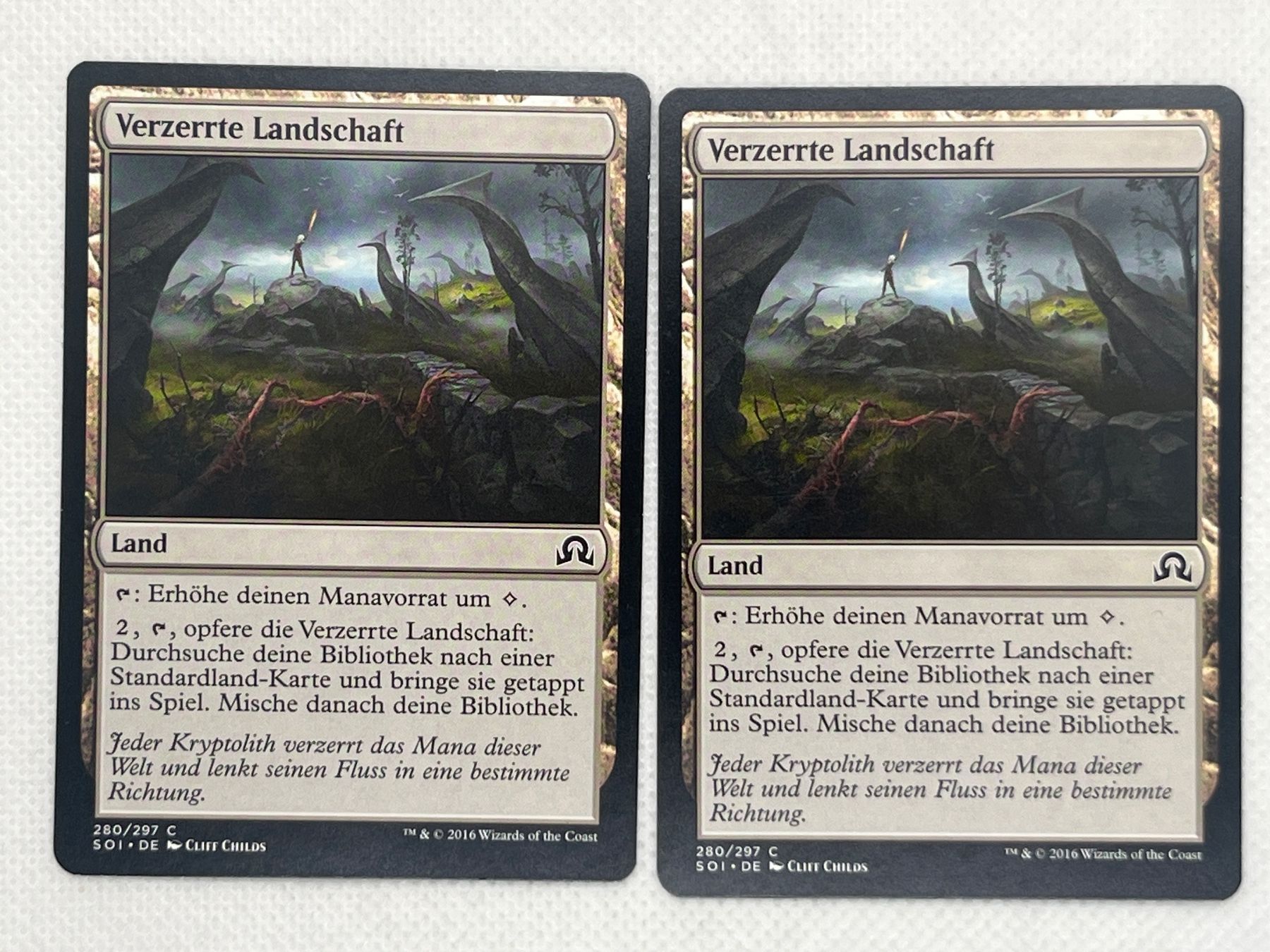 Magic The Gathering Carte collezionabili: Magic the Gathering: 2x Verzerrte Landschaft SOI Top! – Usato da Hinterkappelen venduto da Kim1992