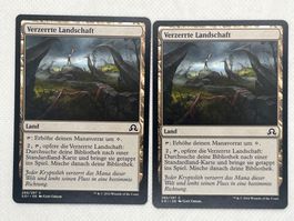 Magic the Gathering: 2x Verzerrte Landschaft SOI Top!