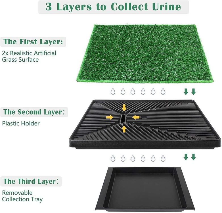 Hundetoilette Für Kleine & Mittlere Hunde - 45x33cm Mit Rutschfester Mesh-Oberfläche