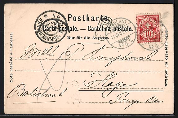 Cartoline postali: AK Ile de Saint-Pierre, La Cour, 1900 – Usato da Berlin venduto da bartko-reher 1