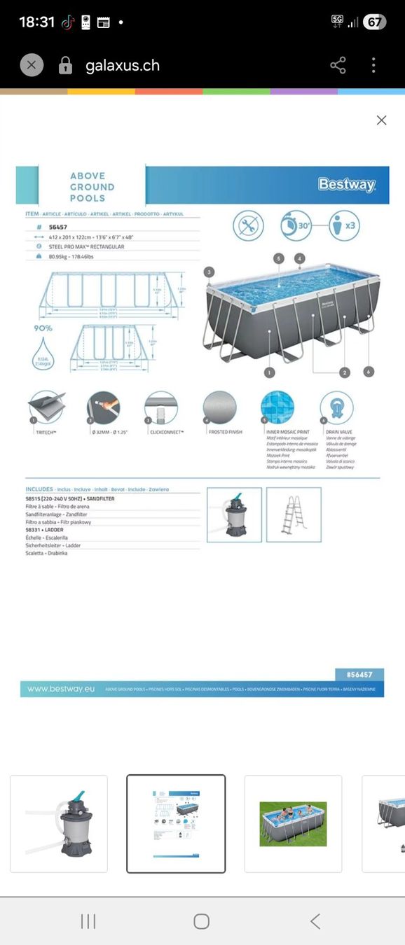 Schwimmbad: Pool Neu Orginalverpackt – Neu und originalverpackt aus Züberwangen von Karl-S 4