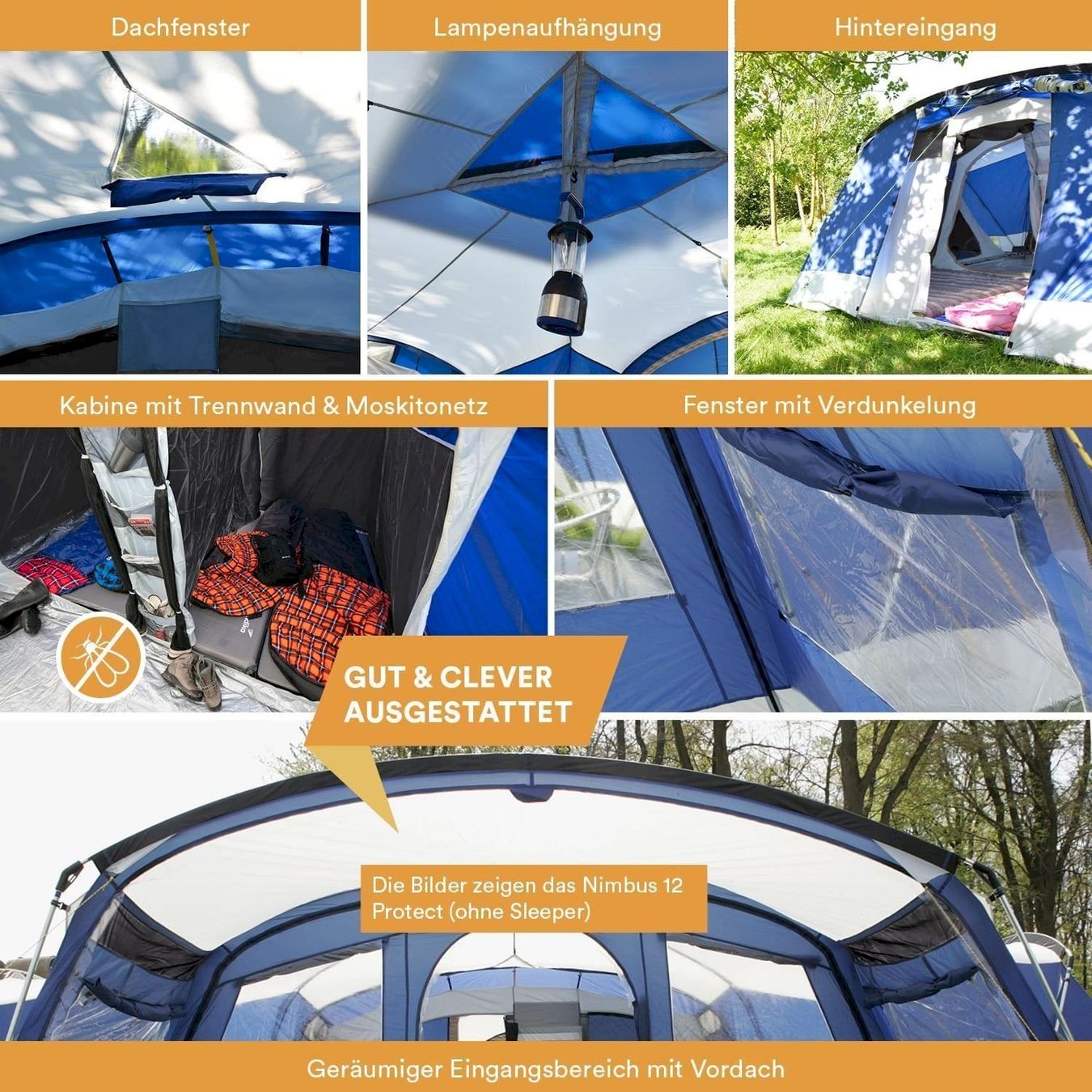 Tende : Skandika Nimbus 12 Sleeper Protect blau – Nuovo e nell'imballaggio originale da Bottighofen venduto da zaap 6