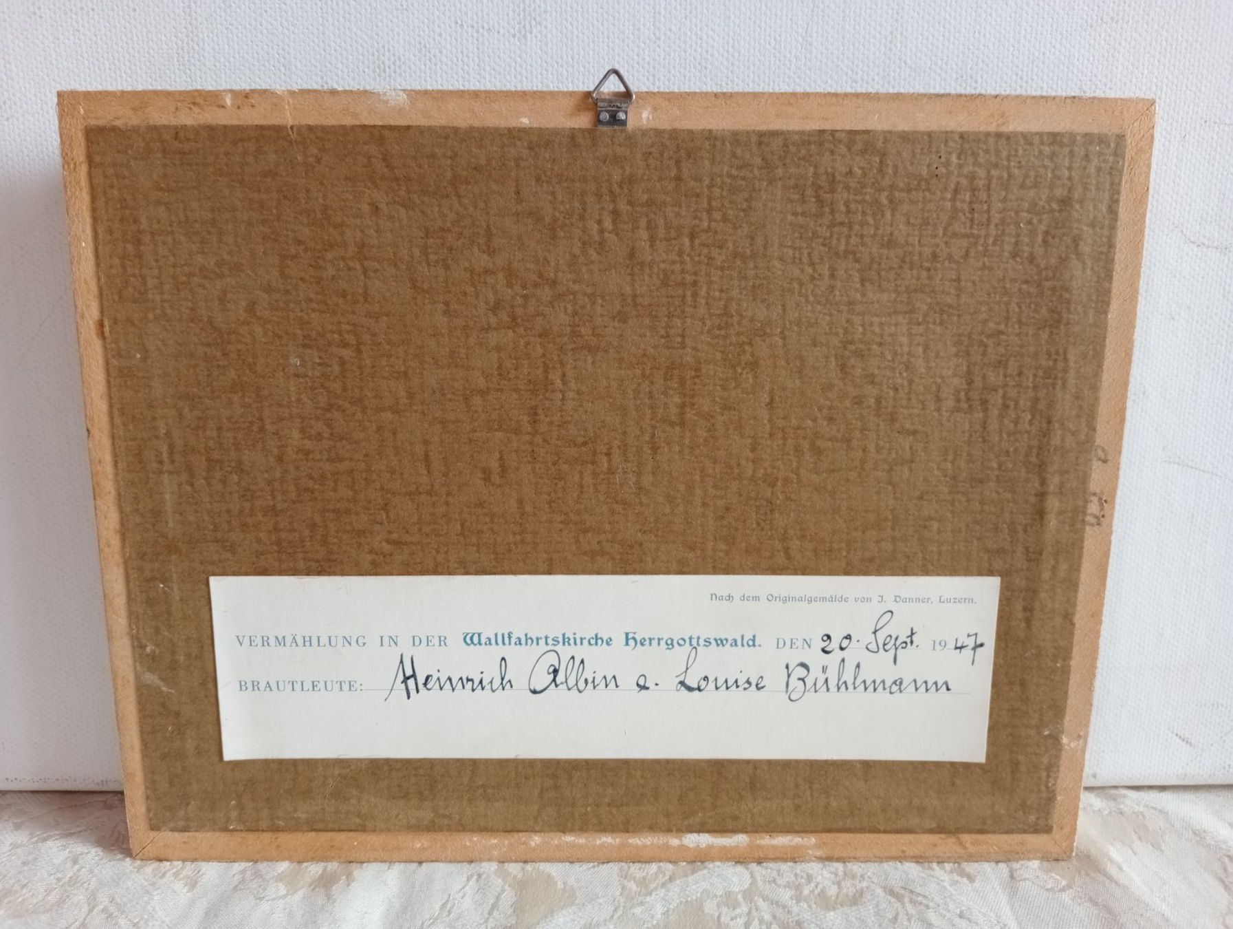 Foto & Immagini: Bild Wallfahrtskirche Herrgottswald J.Danner Holzrahmen 1947 – Usato da Oberdorf BL venduto da Barocki888 2
