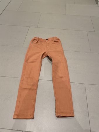 Hosen mit Jeansstoff orangebraun gr. 116