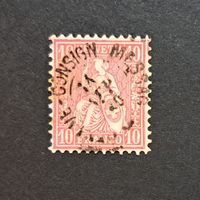 Vollstempel Consign. Messag. Géneve auf Sitzende Helvetia