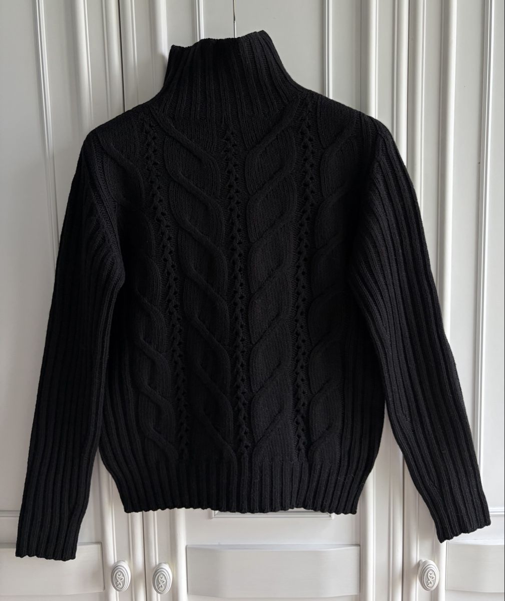 Max Mara Maglioni & Felpe: Max Mara 100% cable knit wool sweater roll-neck pullover M – Usato da Kilchberg ZH venduto da malibubeach