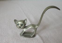 Kleine Katze aus Metallguss H 8,5cm / B 6,5cm