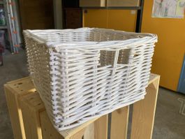 Korb aus Weidengeflecht weiss rechteckig IKEA