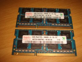 2 stück 4gb ddr3 10600 (1333) RAM für Laptop.
