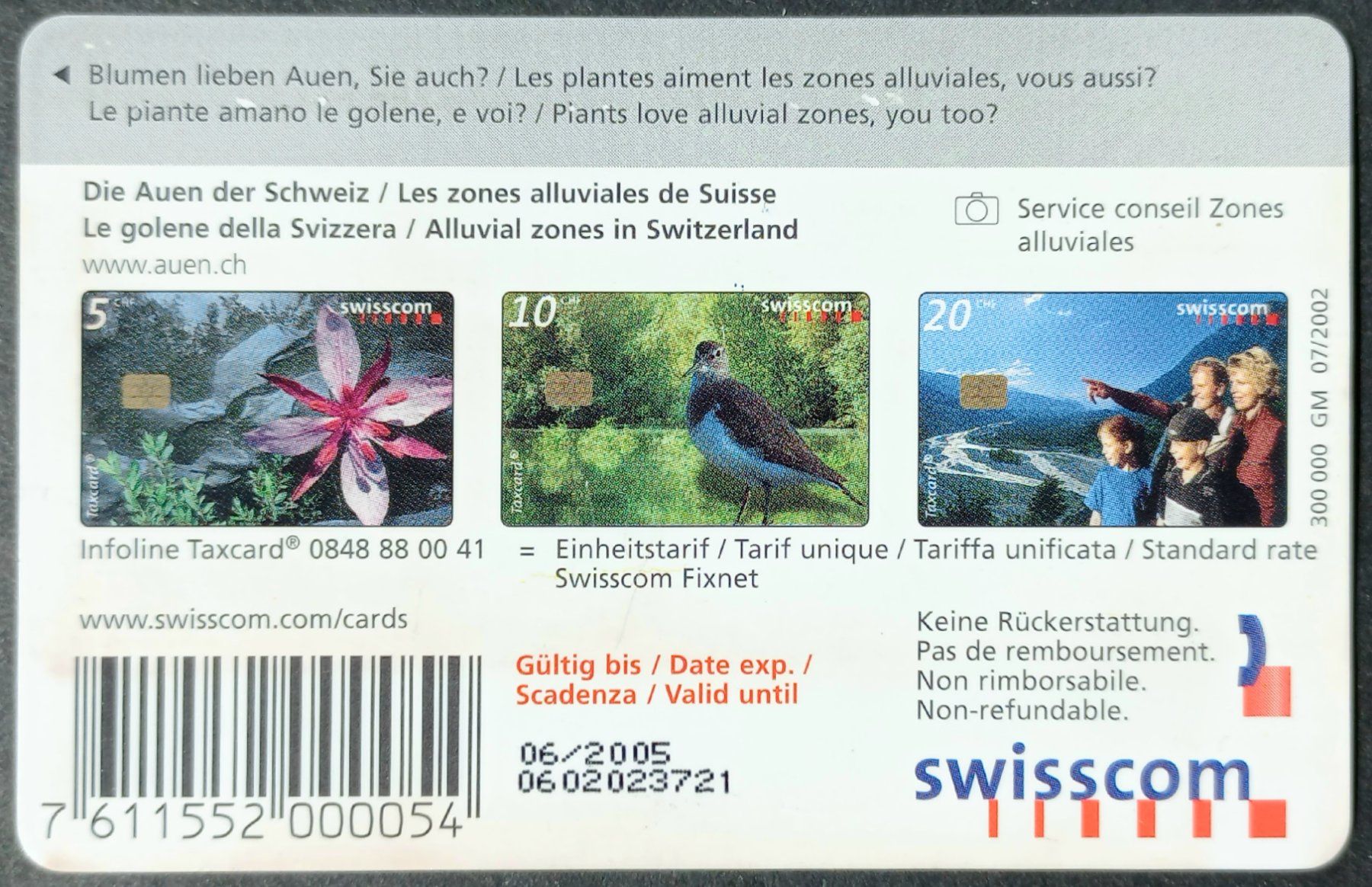 Swisscom Schede telefoniche: Taxcard - Gewöhnlicher Diptam - CH – Usato da Niederuzwil venduto da lubimaja 1