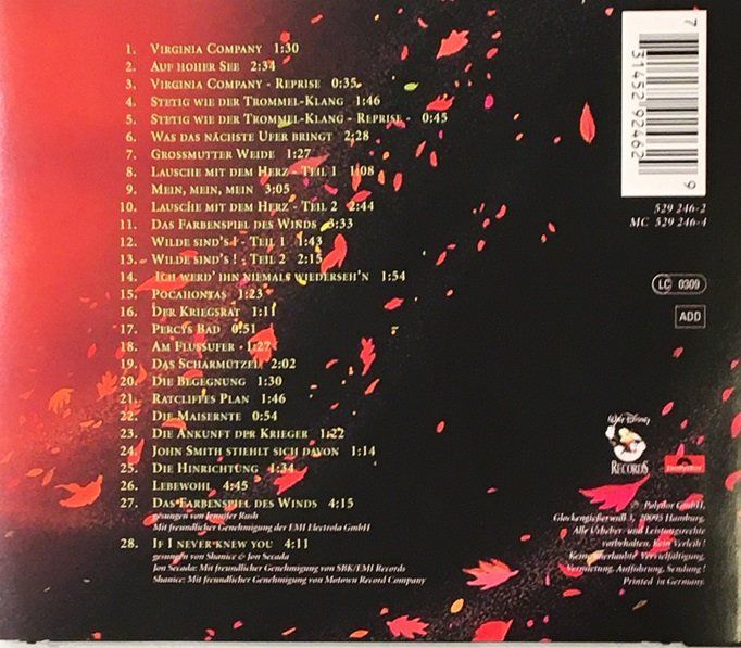 CD: Pocahontas - Soundtrack – Usato da Grüningen venduto da azulgris 1