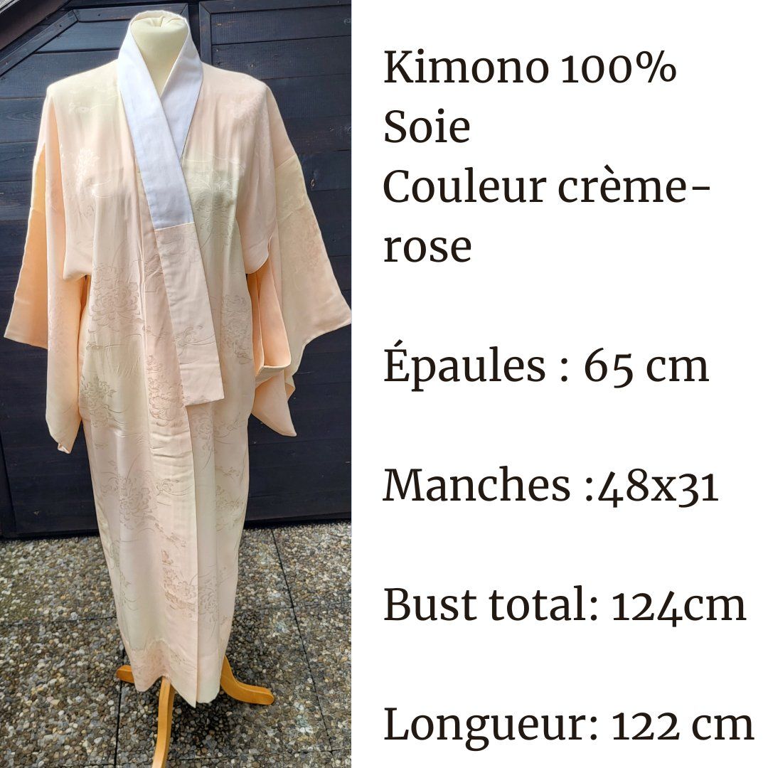 Internationale Kunst: Kimono japonais crème- pink – Neu (gemäss Beschreibung) aus Fribourg von VictoriaShop7 7
