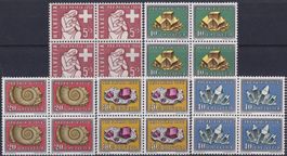 1958, Pro Patria B86-B90 Viererblöcke */**: Kat: 29.-+