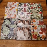 12 Pack Servietten mit 6 Herbst-Motiven zum Superpreis