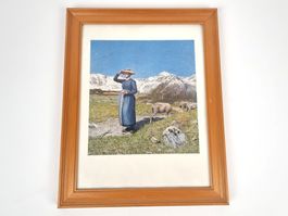 Kunstdruck "Mittag in den Alpen" von G. Segantini