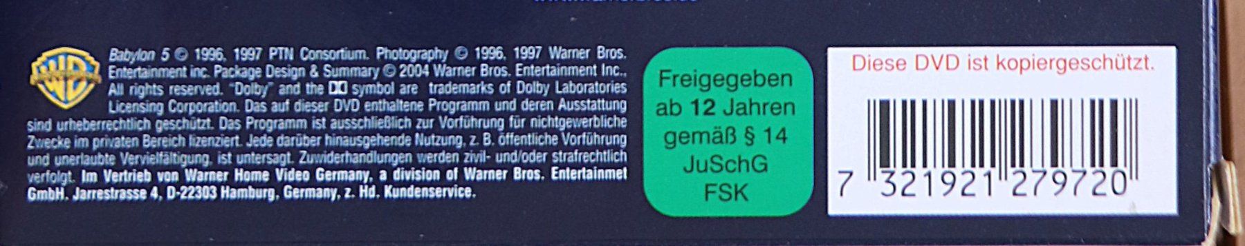 Alle DVDs: Spacecenter Babylon 5 Staffel 4 – Gebraucht aus Glattfelden von Sirax 2