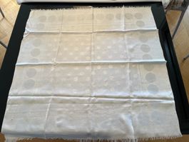 Foulard vintage raffiné blanc & ivoire – 60×60