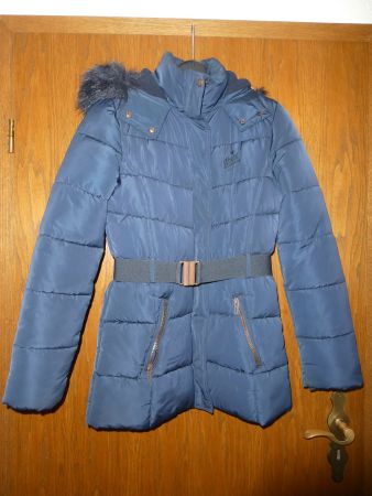 Winterjacke, dunkelblau, Grösse 170 mit Gürtel