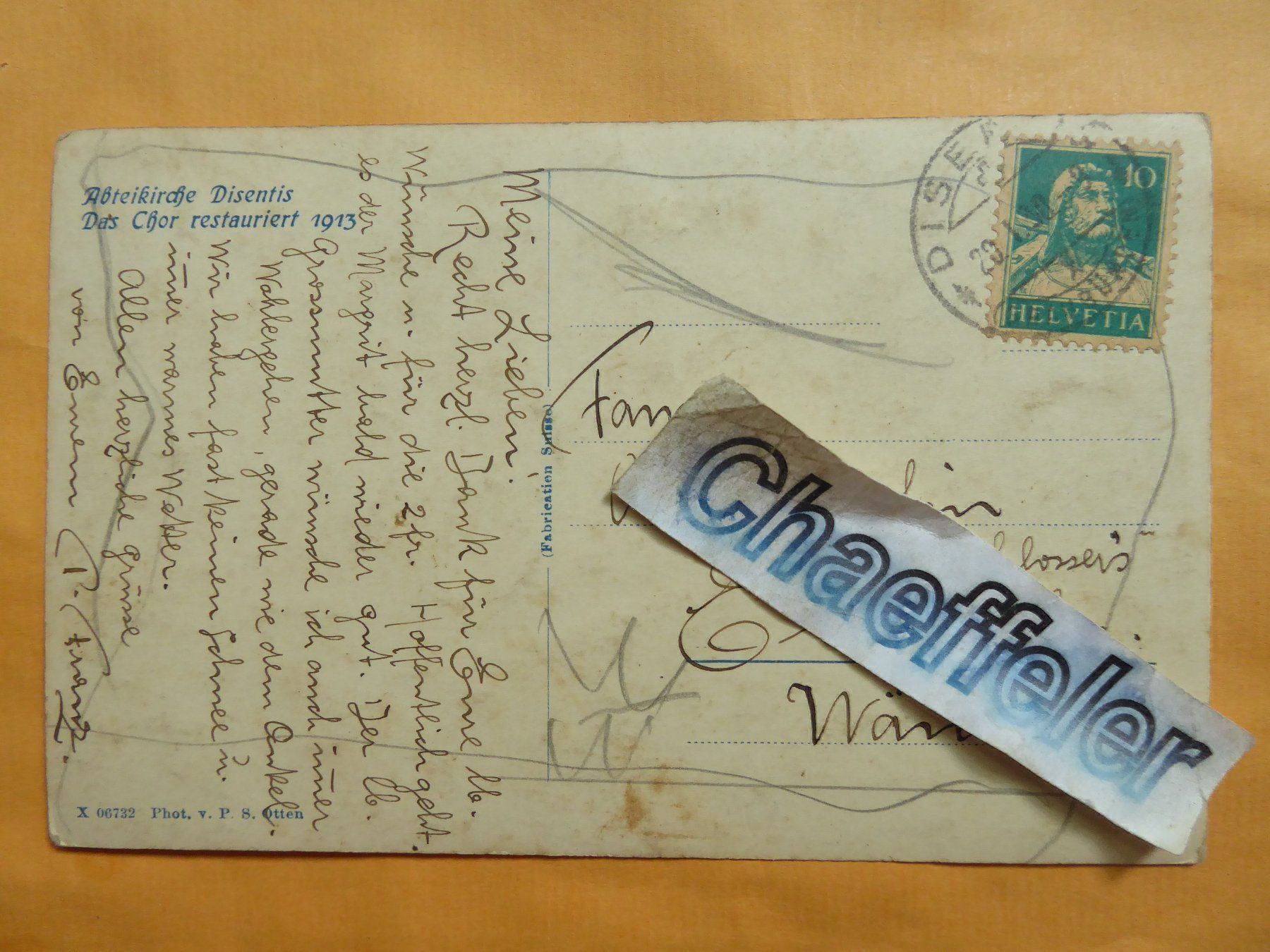 Ansichtskarten: 1930  Abteikirche Disentis – Gebraucht aus Zürich von Chaeffeler 1