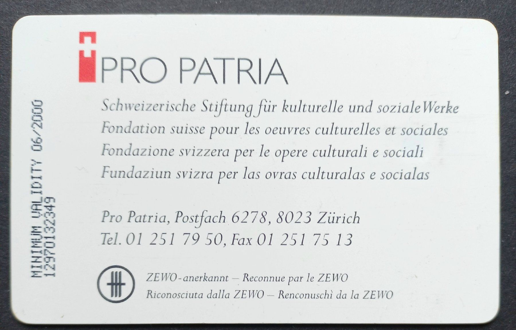 Swisscom Schede telefoniche: Taxcard - Pro Patria 1999 - CH – Usato da Niederuzwil venduto da lubimaja 1