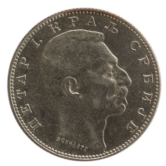 Tutti le monete: Serbien 1 Dinar 1904 Petar I. Silber – Usato da Rotkreuz venduto da Swiss-Coins 1
