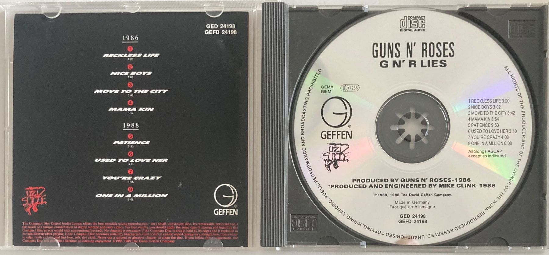 CD: GUNS 'N' ROSES - G N' R LIES – Usato da Poliez-Pittet venduto da Newtown-Records 2