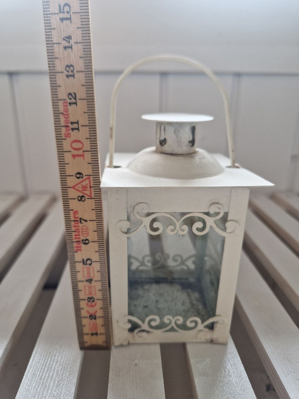 Lanterne: Kleines weisses Laternchen, Vintage Stil – Usato da Weggis venduto da Oswadan 3