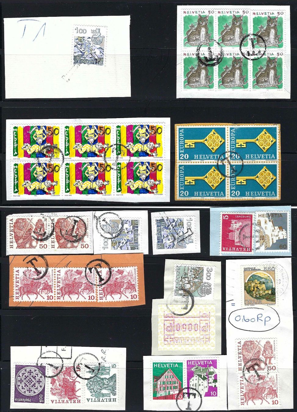 Tutti i francobolli: Diverse Briefmarken mit T-Stempel entwertet 4o – Usato da Aarau venduto da fussball-fussball