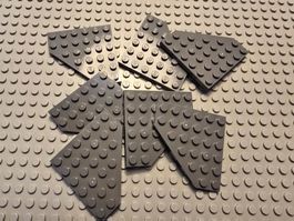 Lego 4xPlatte 6x6 abgeschrägte Ecke (6106) dunkelgrau