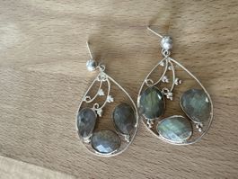 Ohrringe Silber mit Labradorit