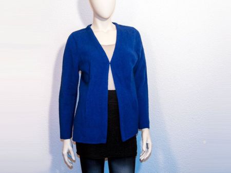 Damenjacke mit Häkchenverschluss blau M