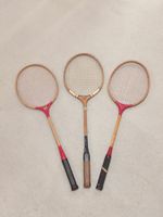 1 vintage Federballschläger Badminton Racket (antik!)