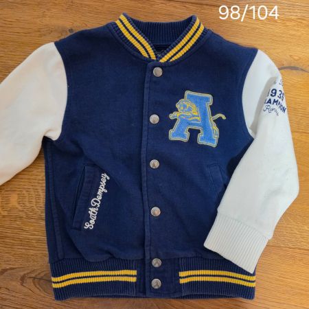 College Jacke blau weiss Grösse 98/104 gebraucht