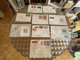 Enveloppes timbrées et oblitérées lot 10 pièces anciennes
