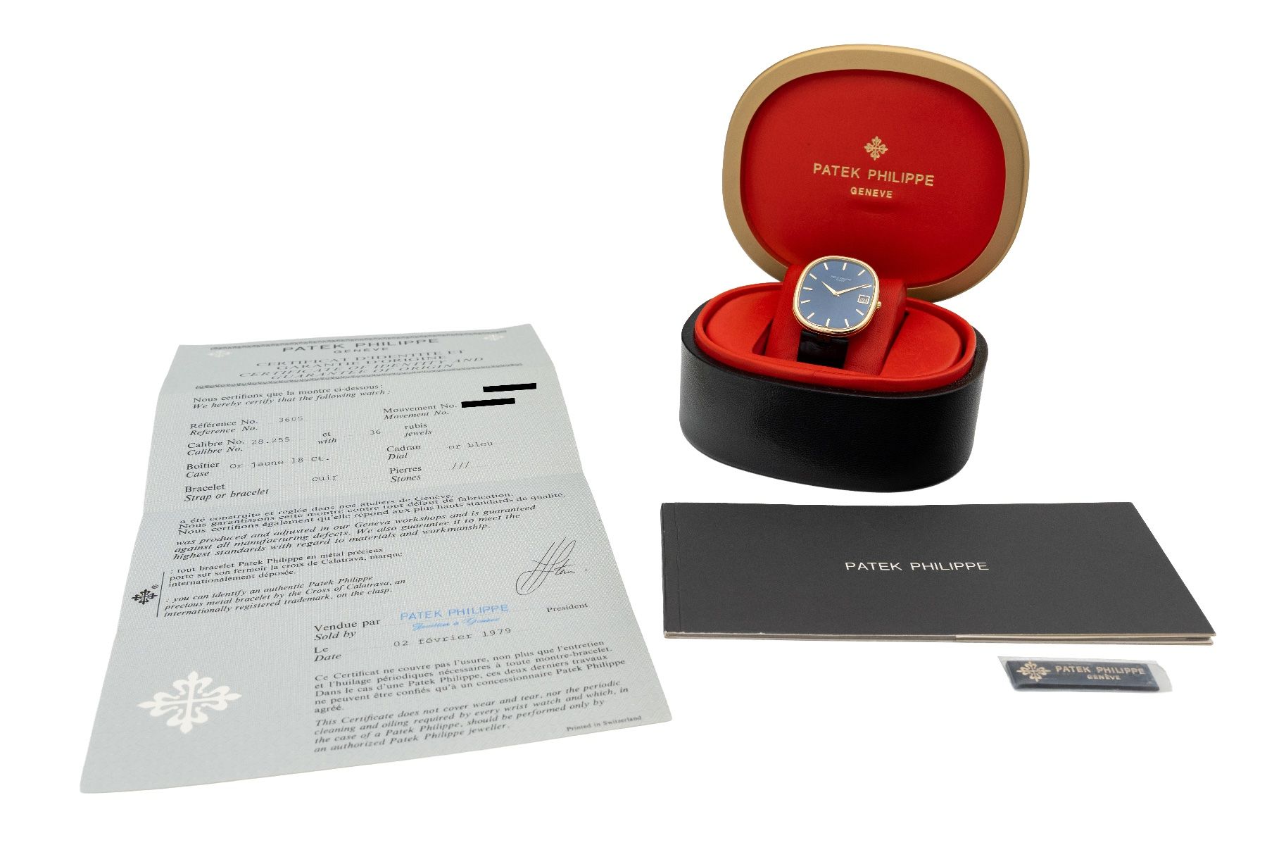 Patek Philippe Orologi: Patek Philippe Ellipse Jumbo 3605 Blue dial Full set – Usato da Genève venduto da Swisstreasures-SA 8
