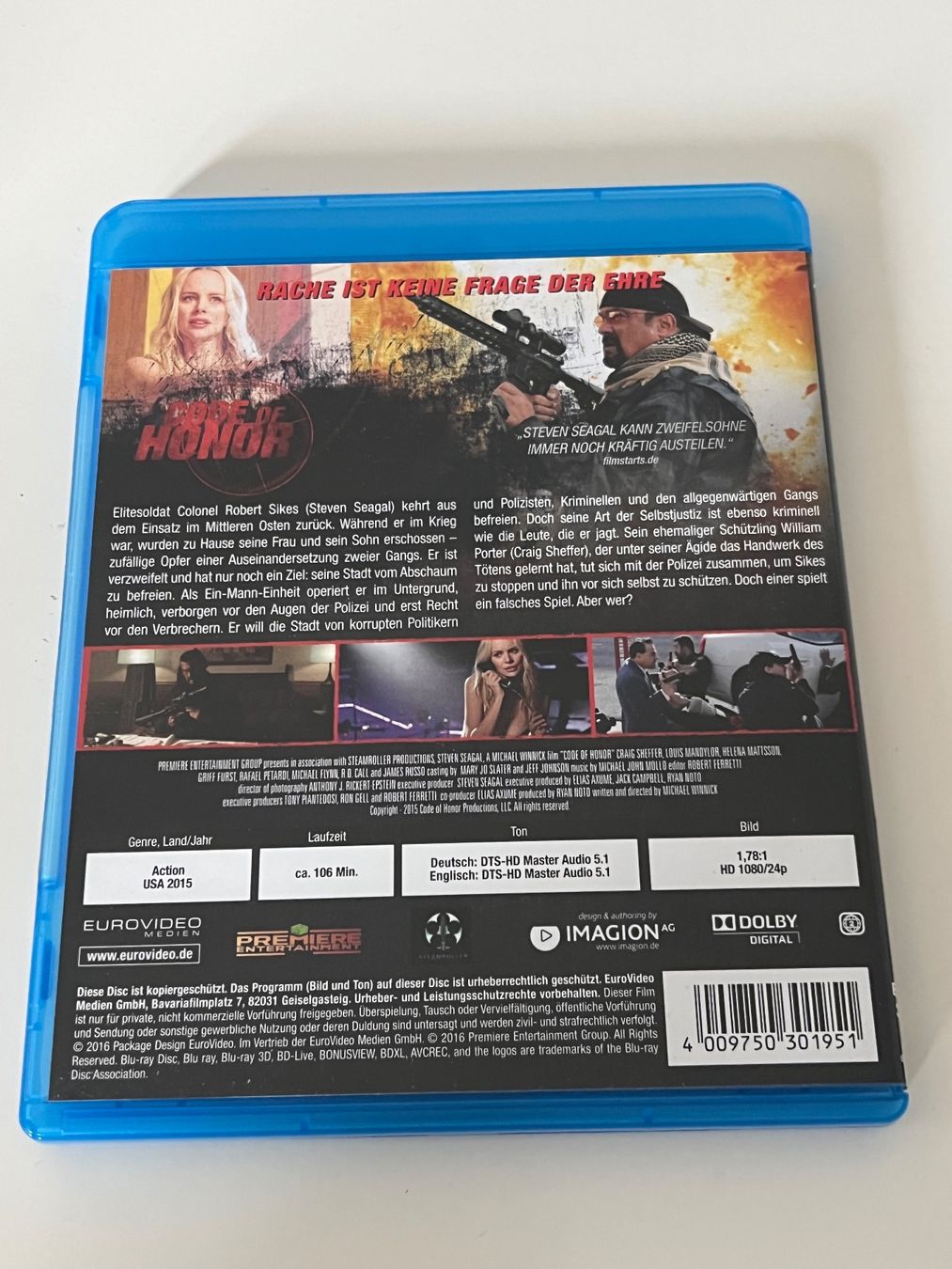 Tutti i DVDs: Steven Seagal - Code of Honor - Blu-ray UNCUT – Nuovo (secondo la descrizione) da Altstätten SG venduto da sheamus 1