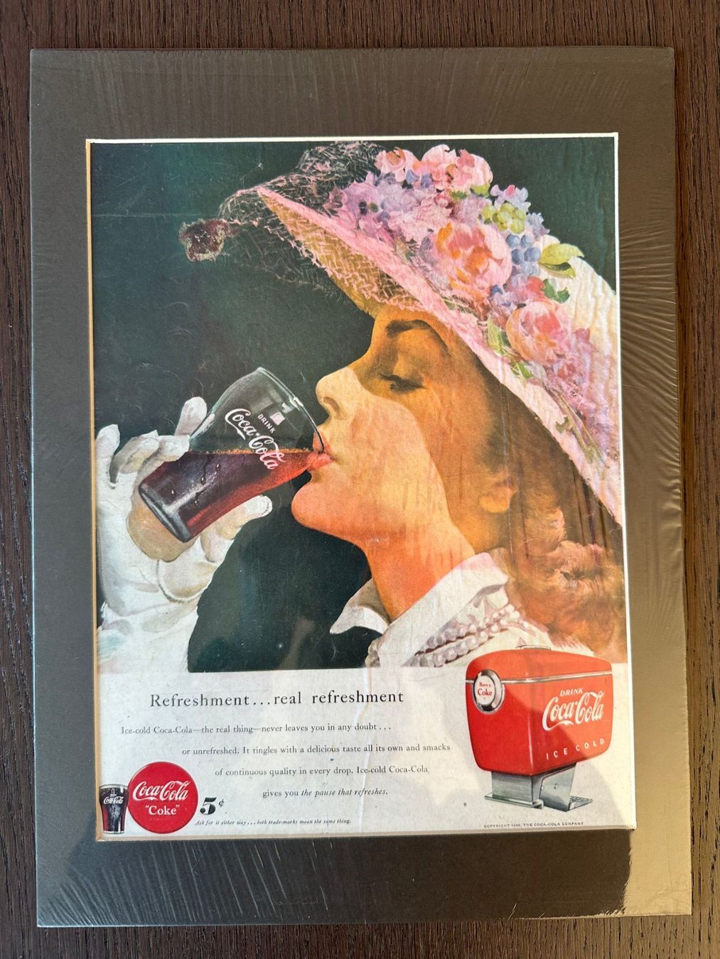 Poster & Bilder: Originale Werbeanzeige Coca Cola - Refreshment... real refre – Neu (gemäss Beschreibung) aus Wetzikon ZH von LoremIpsumDolorSit