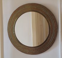 Miroir mural oriental en cuivre avec décorations, vintage