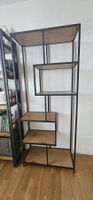 Industrial Regal / Raumteiler Eiche-Optik schwarz Metall 185