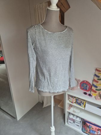 Langarmshirt L.O.G.G. gestreift 100 Prozent Leinen XS
