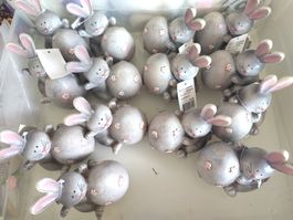 14 Osterhasen Hase grau Rosa Neu Ostern Geschenk Restposten