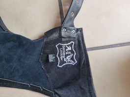 Zwei Stück Leder Chaps Grösse L mit Fransen für Motorradfahr