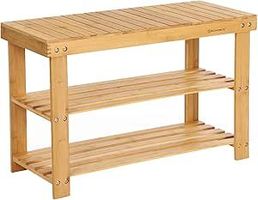 Schuhregal Bambus Schuhbank Sitzbank 70 x 28 x 45 cm