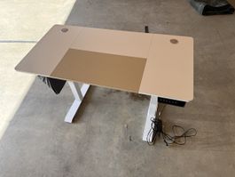 Stehschreibtisch höhenverstellbar elektrisch weiss Gebraucht