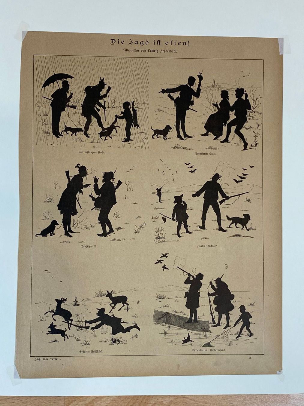 Poster & Bilder: Silouetten von Ludwig Strenbach – Gebraucht aus Vaduz von hirschjager