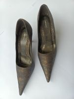 bronze Kroko-Look Pumps
