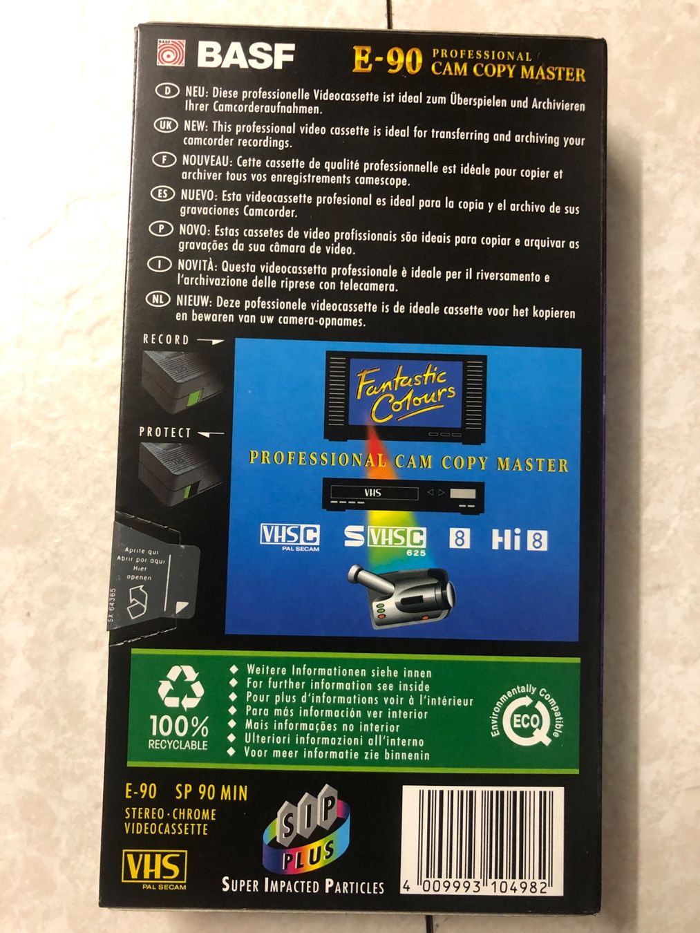 Cassette vuote: BASF E-90 Cam Copy Master VHS SP 90 Min NEU – Nuovo e nell'imballaggio originale da Zürich venduto da Tivoli2 1