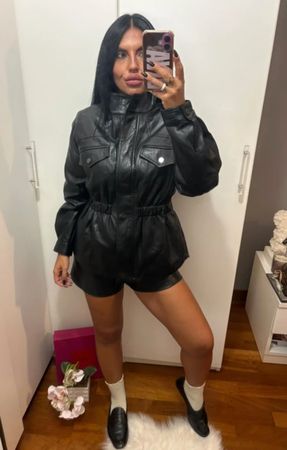 GUESS NEW Faux Leather jacket in black