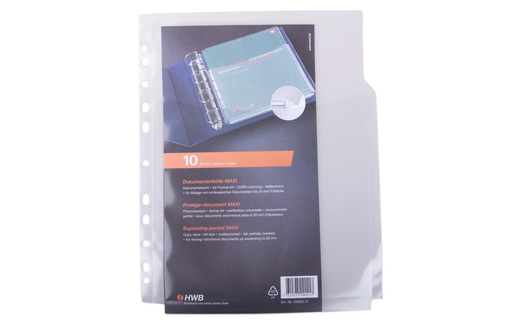 Ordner: Zeigetasche Maxi PP 180 A4, teildeckend, 10 Stück – Neu und originalverpackt aus Veltheim AG von EVENT-LLS