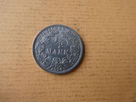 Dt. Reich 1914 A, 1/2 Silbermark